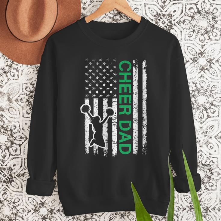 Cheer Dad Flag Green Cheerleading Men Sweatshirt