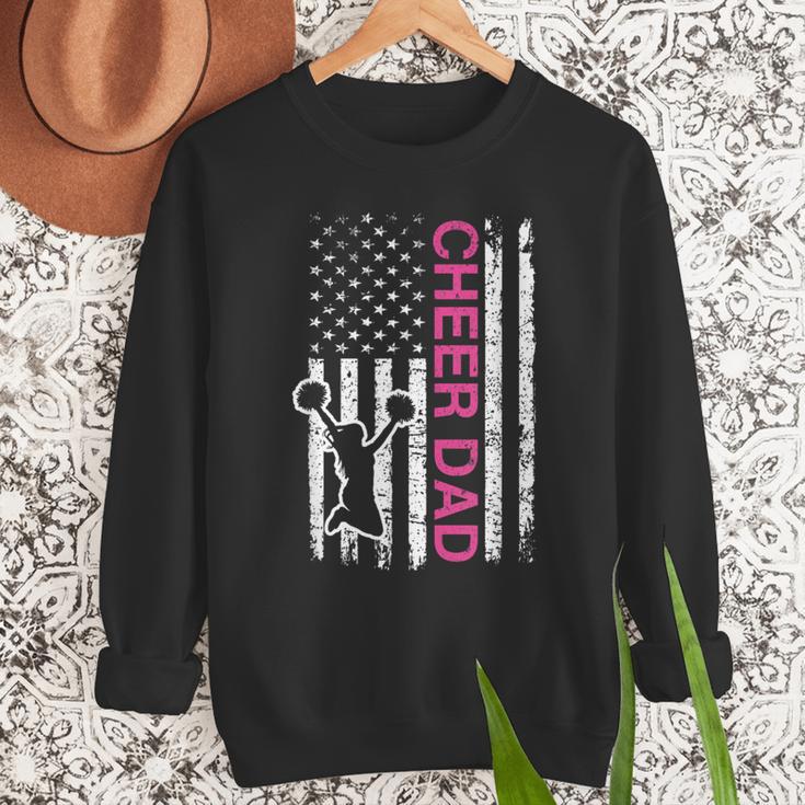 Cheer Dad Flag Pink Cheerleading Men Sweatshirt