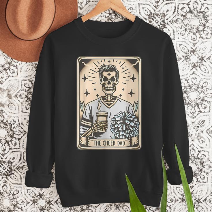 Cheer Dad Tarot Card Skeleton Cheerleading Fathers Day Men Sweatshirt