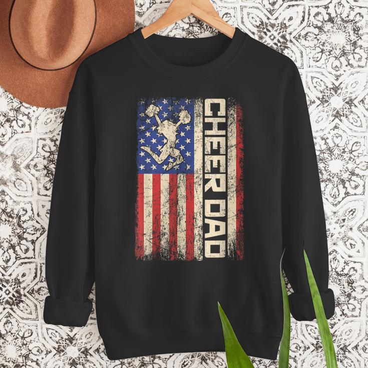 Cheerleader Dad Cheer Dad American US Flag Father Team Men Sweatshirt Cheerleader Dad Cheer Dad American US Flag Father Team Men Sweatshirt