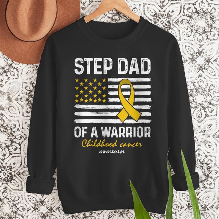 Childhood Cancer Survivor Support Step Dad Of A Warrior Men Sweatshirt