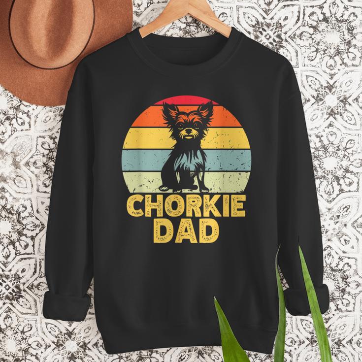 Chorkie Dad Retro Sunset Chihuahua Yorkie Mix Lover Men Sweatshirt