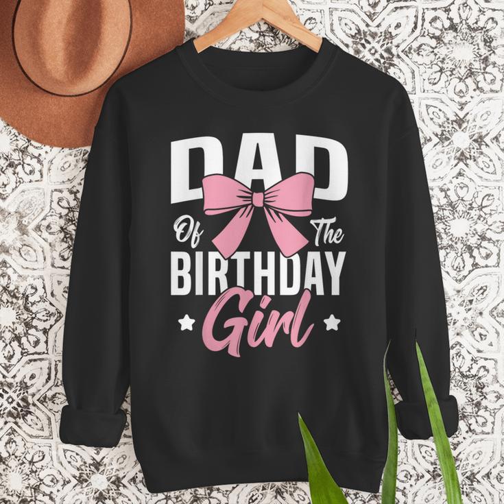 Coquette Pink Bow Men Dad Of The Birthday Girl Men Sweatshirt Coquette Pink Bow Men Dad Of The Birthday Girl Men Sweatshirt