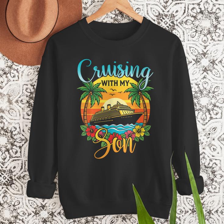 Cruising With My Son Mom Dad Cruise Vacation Matching Men Sweatshirt