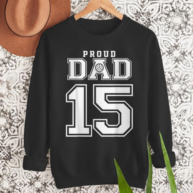 Custom Proud Volleyball Dad Number 15 Personalized For Men Men Sweatshirt