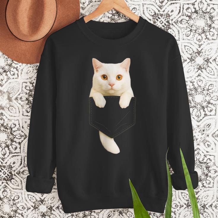 Cute Cat Pocket Cat Mom Cat Dad Cat Lover Men Sweatshirt