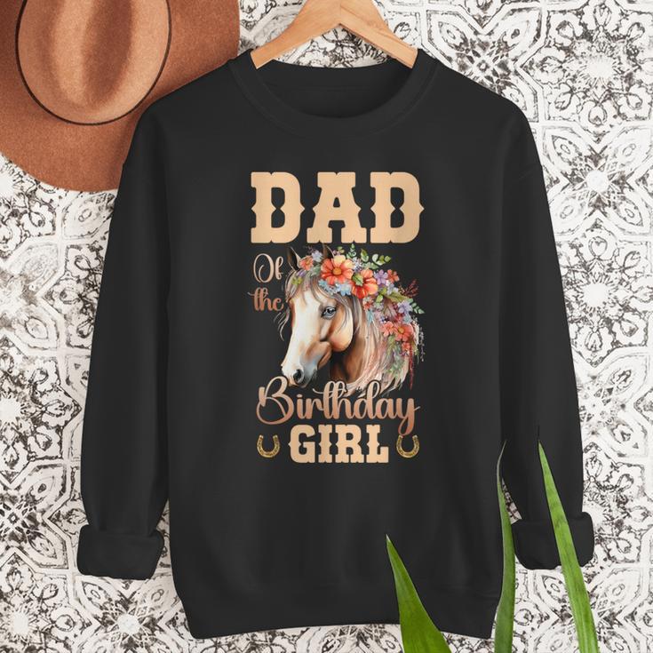 Cute Dad Of The Birthday Girl Horse Family Party Men Sweatshirt Cute Dad Of The Birthday Girl Horse Family Party Men Sweatshirt
