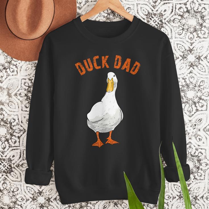 Cute Duck Dad Lover Illustration Duck Owner Men Sweatshirt