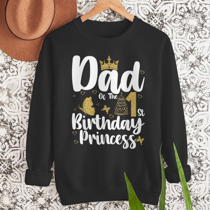 Dad Of The 1st Birthday Princess Girl 1 Years Old B-Day Men Sweatshirt