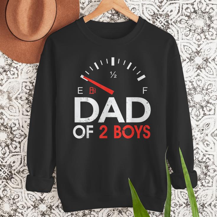 Dad Of 2 Boys Fuel Gas Gauge Father Of Two Sons Men Men Sweatshirt