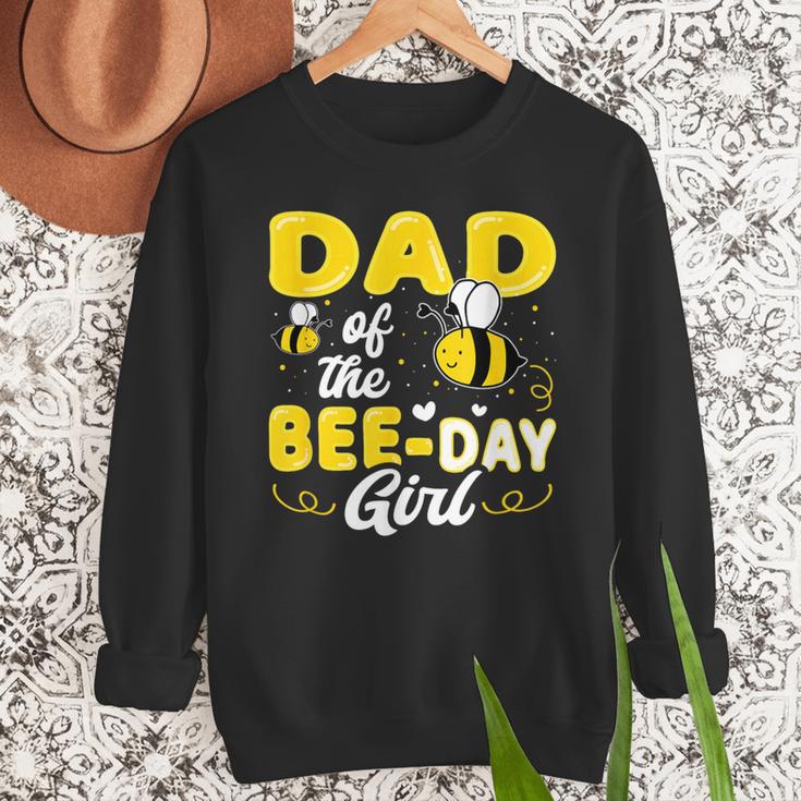 Dad Of The Bee Day Girl Hive Party Matching Birthday Sweet Men Sweatshirt