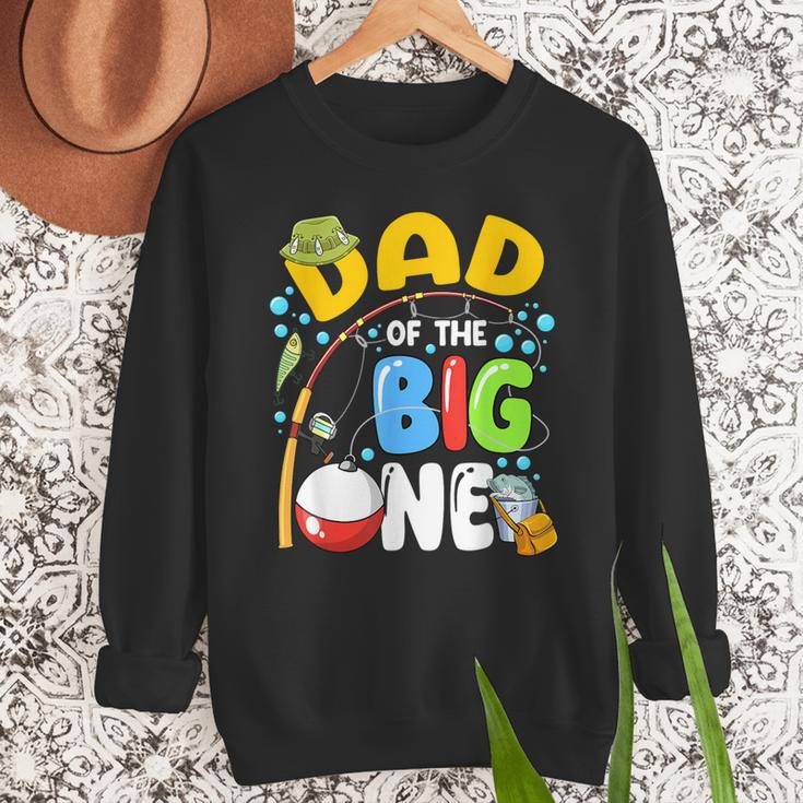 Dad Of The Big One Fishing Birthday Boy Family Party Men Sweatshirt