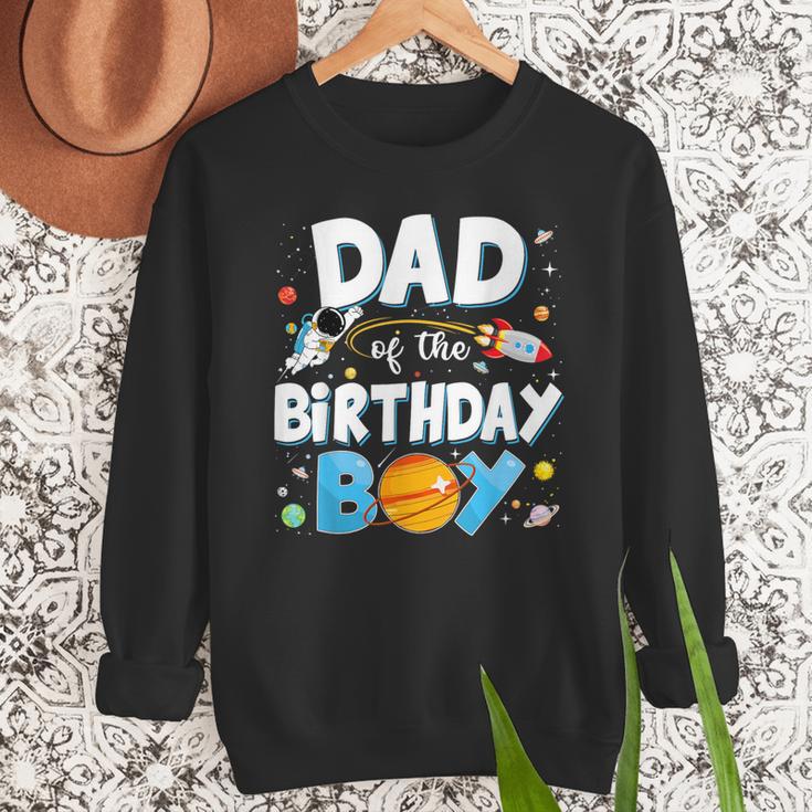 Dad Of The Birthday Boy Astronaut Family Space Planets Men Sweatshirt