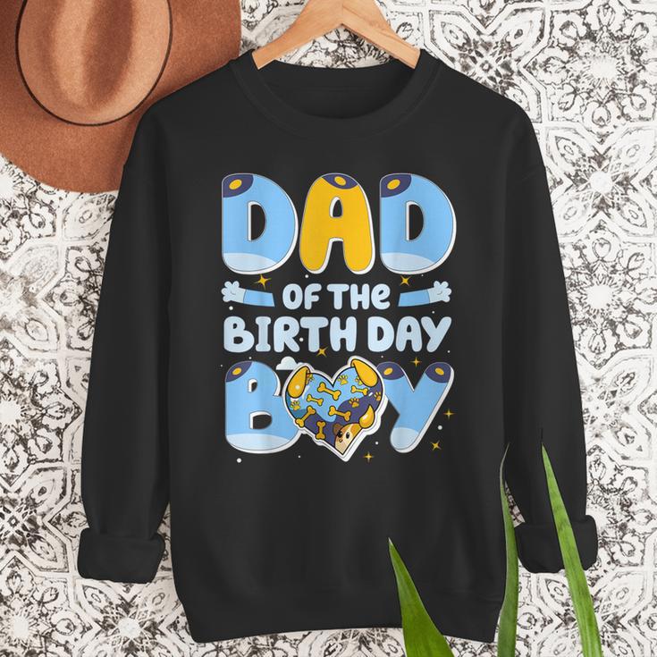 Dad Of The Birthday Boy Blue Dog Family Matching Men Sweatshirt