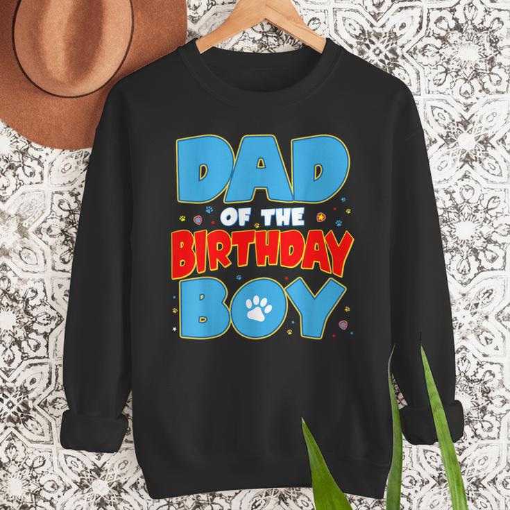 Dad Of The Birthday Boy Dog Lover Birthday Family Men Sweatshirt