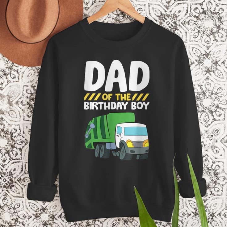 Dad Of The Birthday Boy Garbage Truck Birthday Party Men Sweatshirt