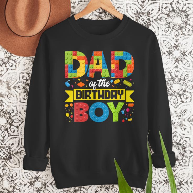Dad Of The Birthday Boy Master Builder Kids Building Blocks Men Sweatshirt