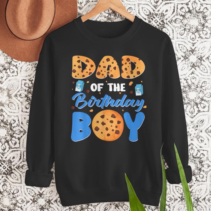 Dad Of The Birthday Boy Milk And Cookies 1 Year Old Men Sweatshirt