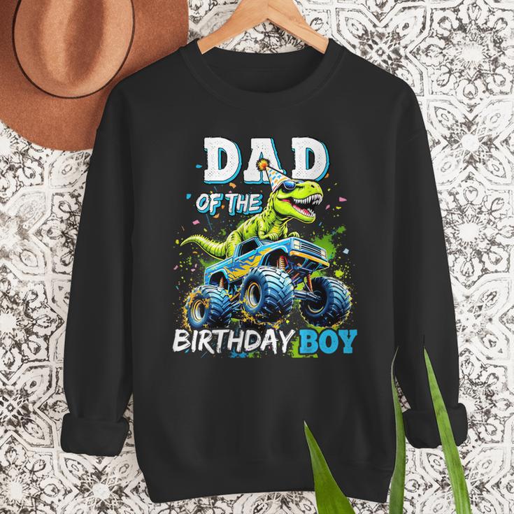 Dad Of The Birthday Boy Monster Truck Dinosaur PartyRex Men Sweatshirt