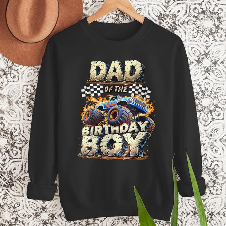 Dad Of The Birthday Boy Monster Truck Family Matching Party Men Sweatshirt