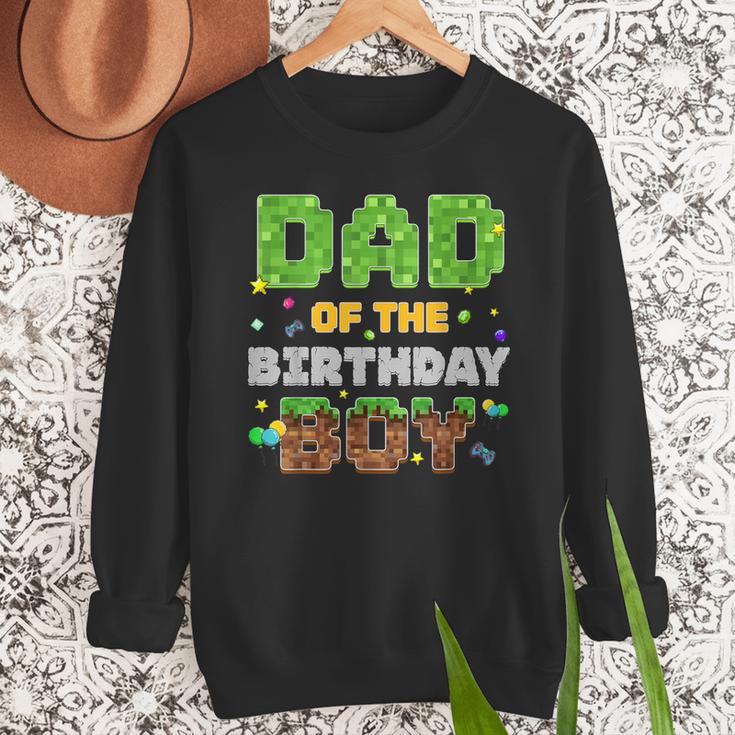 Dad Of The Birthday Boy Pixel Gamer Party Matching Family Men Sweatshirt