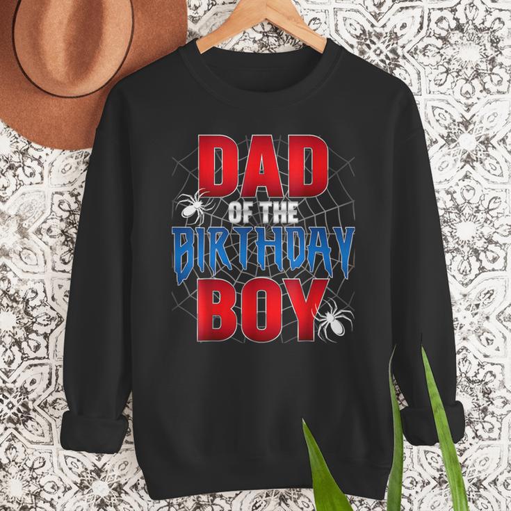Dad Of The Birthday Boy Spider Web Birthday Party Matching Men Sweatshirt