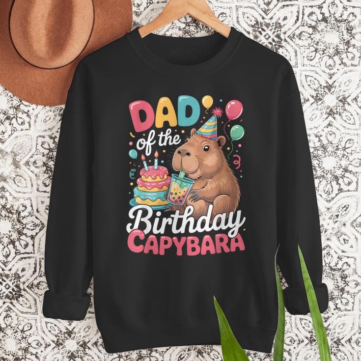 Dad Of The Birthday Capybara Boba Tea Girl Bday Party Family Men Sweatshirt