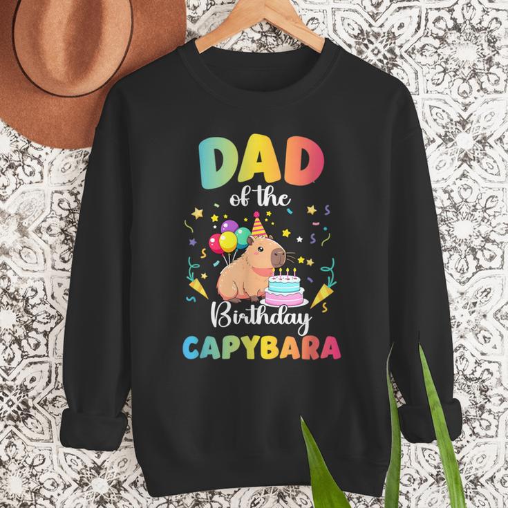 Dad Of The Birthday Girl Capybara Bday Party Family Men Sweatshirt Dad Of The Birthday Girl Capybara Bday Party Family Men Sweatshirt