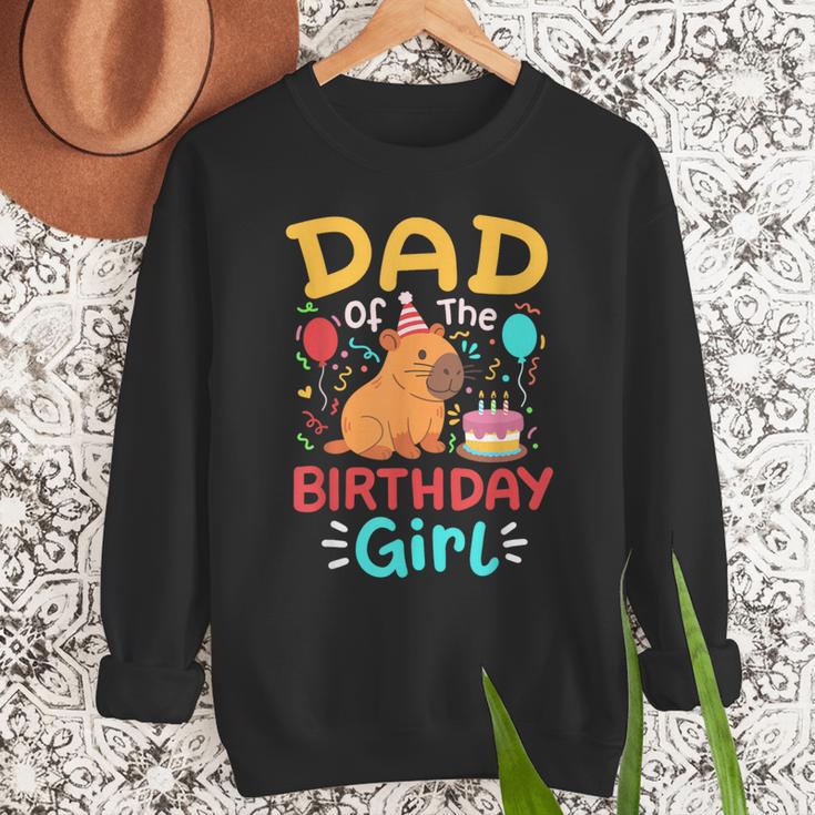 Dad Of The Birthday Girl Kids Cute Capybara Bday Family Men Sweatshirt