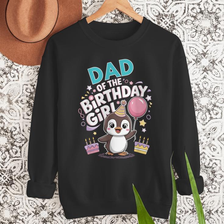 Dad Of The Birthday Girl Pesto Baby Penguin Party Men Sweatshirt