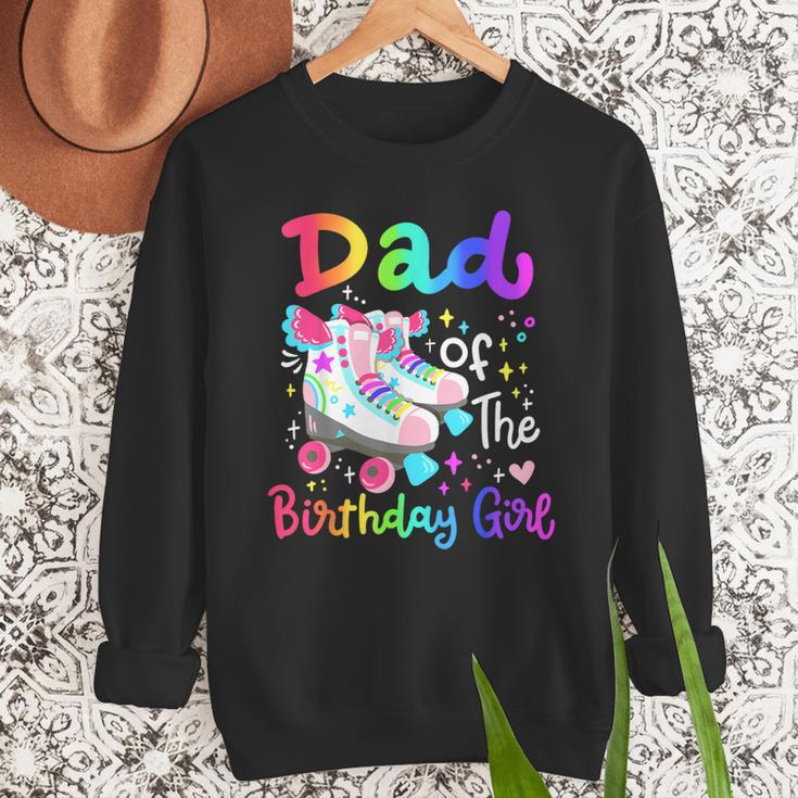 Dad Of The Birthday Girl Skater Roller Skate Family Party Men Sweatshirt