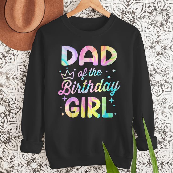 Dad Of The Birthday Girl Tie Dye Girl Bday Party Men Sweatshirt