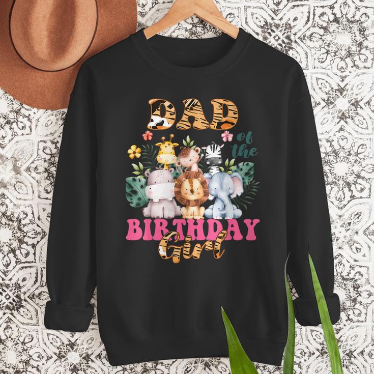 Dad Of The Birthday Girl Zoo Theme Animal Party Safari Cool Men Sweatshirt