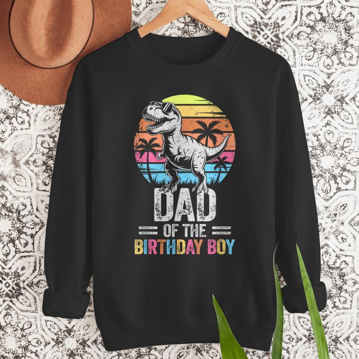 Dad Of The Birthday Party Outfit Dinosaur Daddy Men Sweatshirt