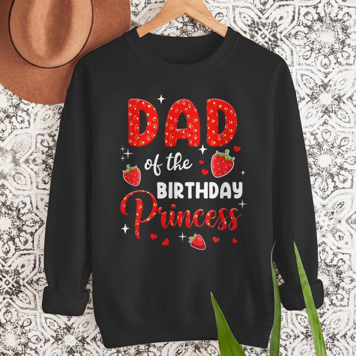 Dad Of The Birthday Princess Strawberry Theme Bday Party Men Sweatshirt