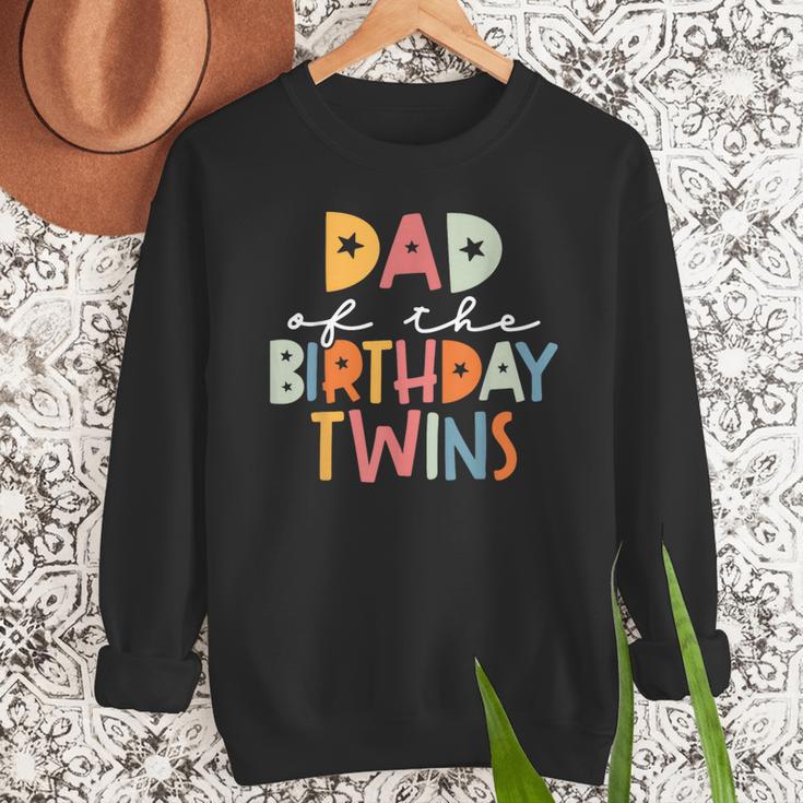 Dad Of The Birthday Twins Kids Great Daddy Of Twins Bday Men Sweatshirt