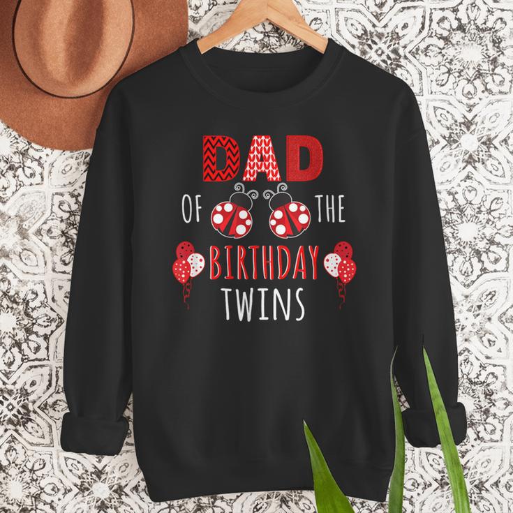 Dad Of The Birthday Twins Ladybug Birthday Family Matching Men Sweatshirt