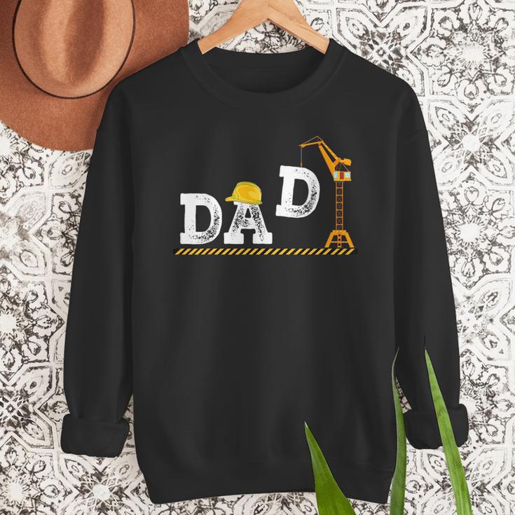 Dad Construction Excavator Family Matching Bday Party Men Sweatshirt