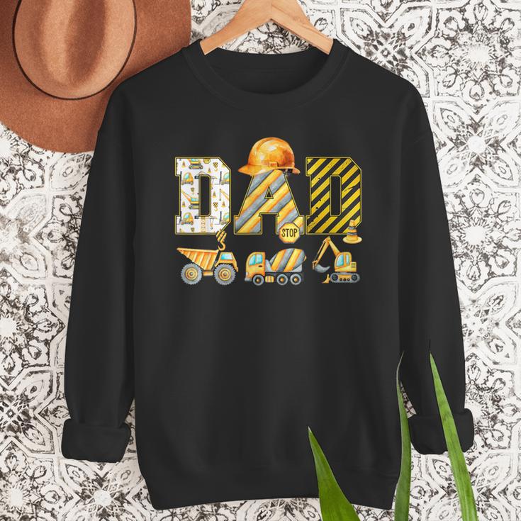 Dad Construction Excavator Kids Matching Family Party Men Sweatshirt