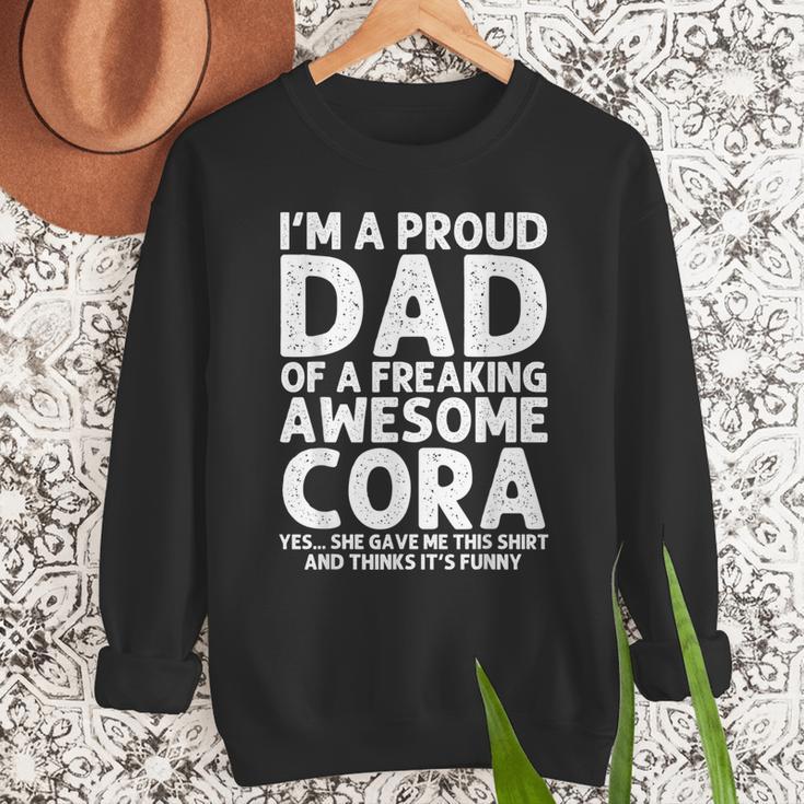 Dad Of CORA Father's Day Personalized Name Joke Men Sweatshirt