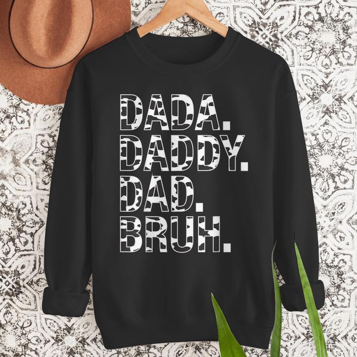 Dad Dada Daddy Bruh Papa Cow Daddy Love Cows Dad Cow Print Men Sweatshirt