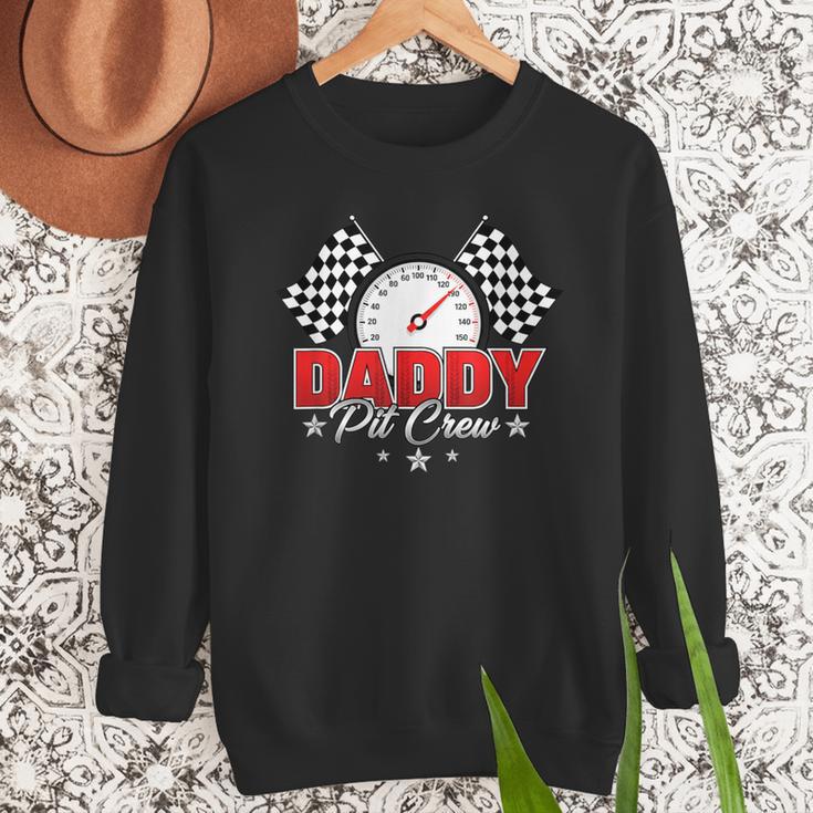 Dad Daddy Pit Crew Race Car Birthday Racing Party Men Sweatshirt