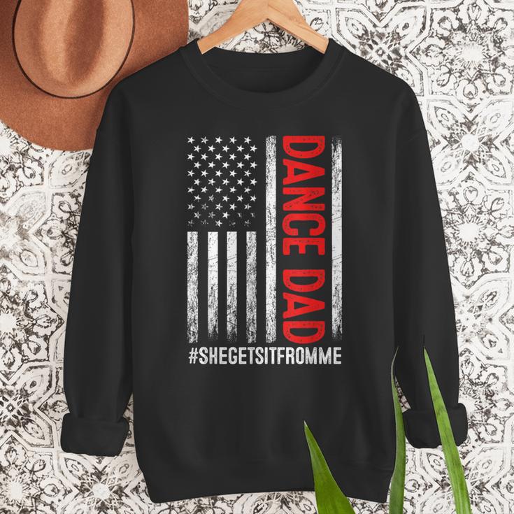 Dad Dance She Get It From Me Proud Dancer Dad USA Flag Men Men Sweatshirt