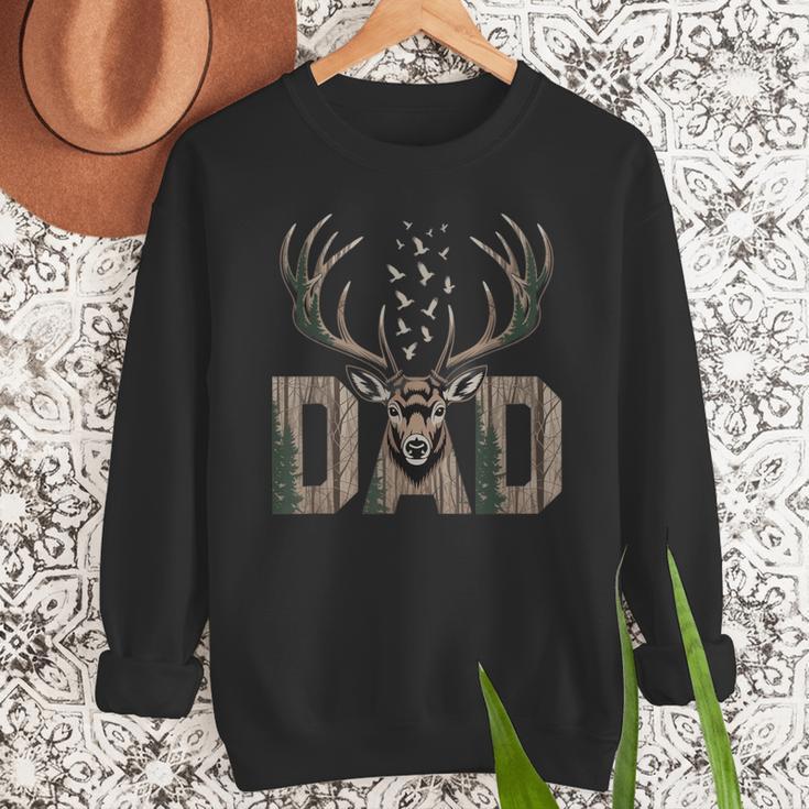 Dad Deer Hunting Camo Father Hunters Buck Camouflage Nature Men Sweatshirt