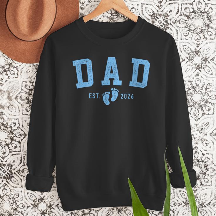 Dad Est 2026 Blue Baby Feet First Time Boy Daddy Men Sweatshirt