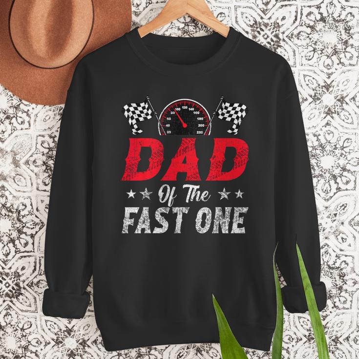 Dad Of The Fast One 1st Birthday Racing Car Family Men Sweatshirt