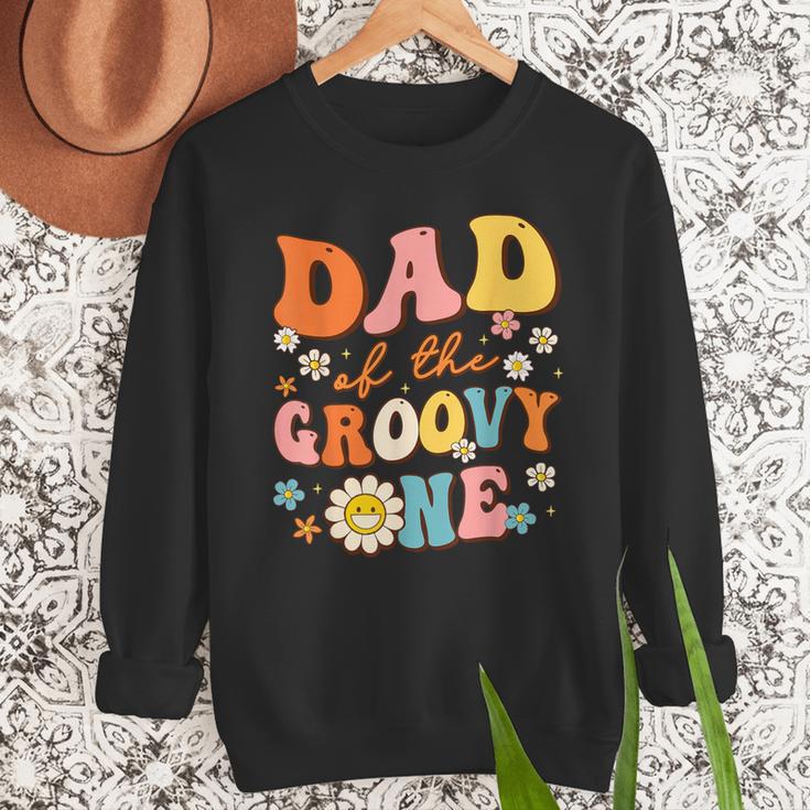 Dad Of The Groovy One 1st Birthday Pregnancy Announcement Men Sweatshirt Dad Of The Groovy One 1st Birthday Pregnancy Announcement Men Sweatshirt
