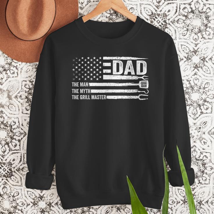 Dad The Man The Myth The Grill Master USA Flag Father's Day Men Sweatshirt Dad The Man The Myth The Grill Master USA Flag Father's Day Men Sweatshirt