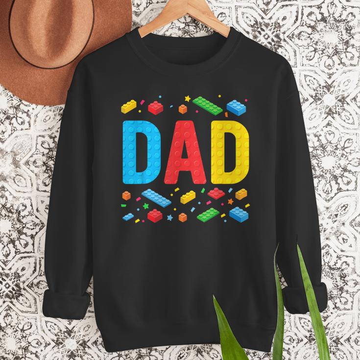 Dad Master Builder Building Bricks Blocks Family Fathers Day Men Sweatshirt