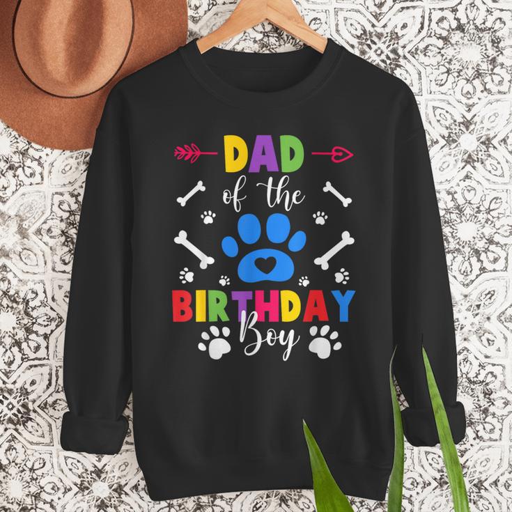 Dad And Mom Of The Birthday Boy Dog Paw Family Matching Men Sweatshirt